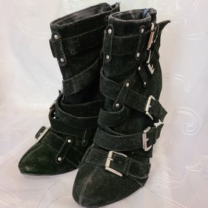 Black Strappy Booties